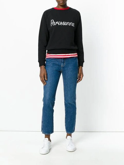 Shop Maison Kitsuné Parisienne Sweatshirt In Black