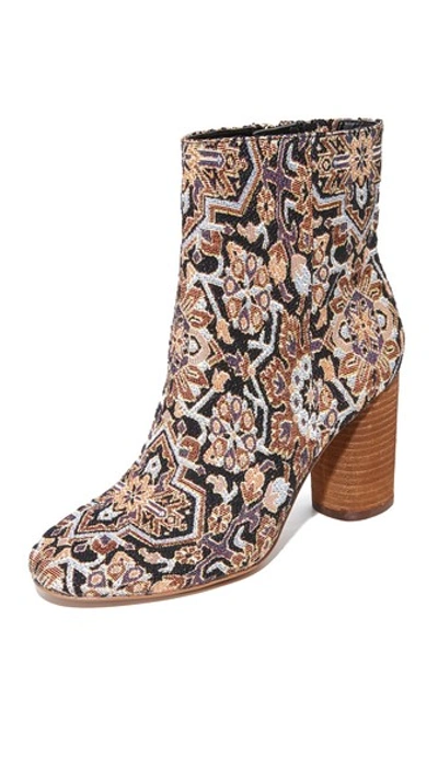 Sam Edelman 'corra' Cylindrical Heel Tapestry Boots In Black Multi