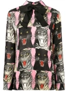 GUCCI Tiger Face print blouse,DRYCLEANONLY