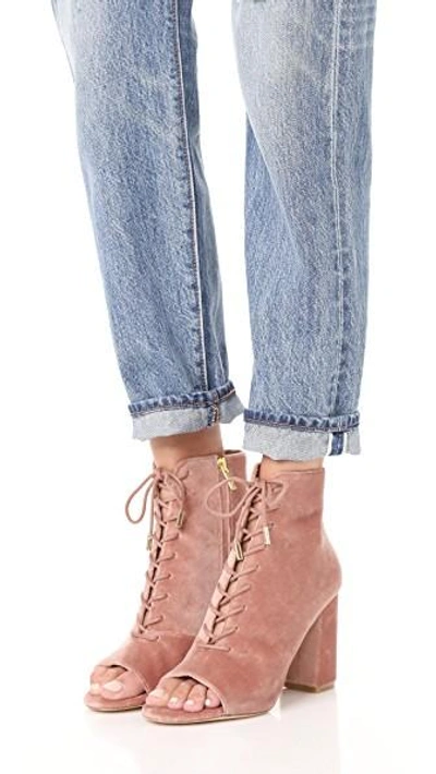 Shop Joie Lakia Peep Toe Booties In Light Mauve