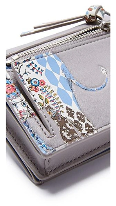 Tory Burch Elephant Foldable Mini Wallet In French Gray/silver | ModeSens