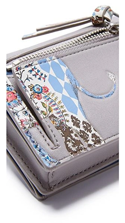 Shop Tory Burch Elephant Foldable Mini Wallet In French Gray