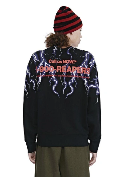 Alexander Wang Graphic Patch Lightning Print Sweatshirt In Black