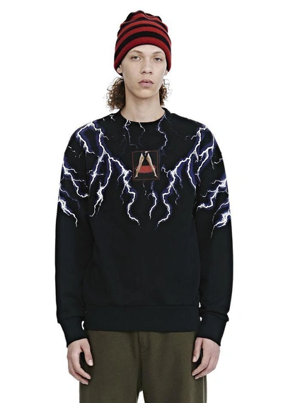 Alexander Wang Graphic Patch Lightning Print Sweatshirt In Black | ModeSens