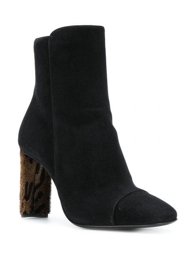 contrast heel ankle boots