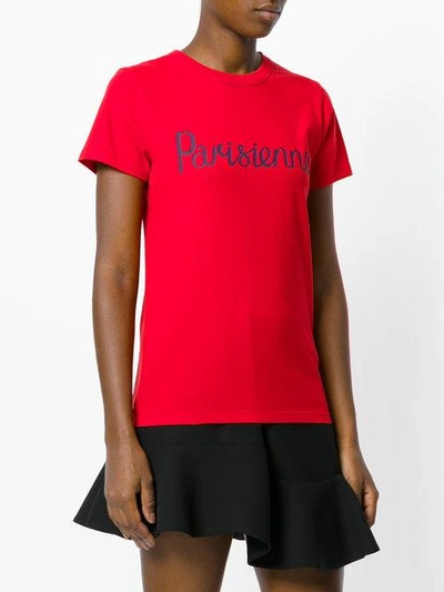 Shop Maison Kitsuné Parisienne T-shirt - Red