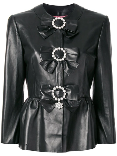 Shop Gucci Jacket With Bows In Black