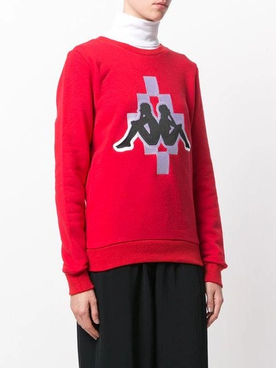 Shop Marcelo Burlon County Of Milan Marcelo Burlon X Kappa Sweatshirt In Red
