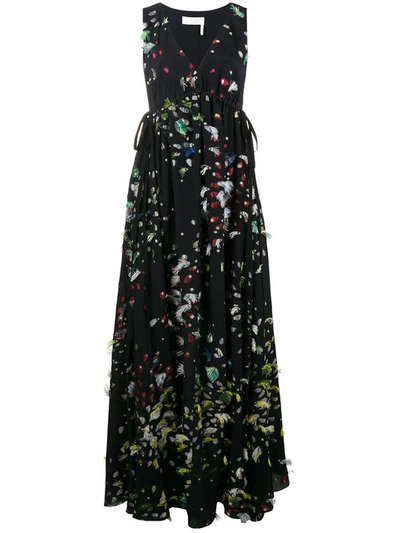 Chloé Fil Coupé Silk Maxi Dress In Multi