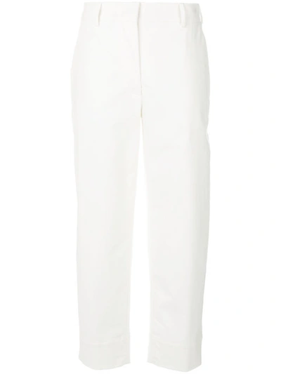 Cedric Charlier Cropped Corduroy Pants, White