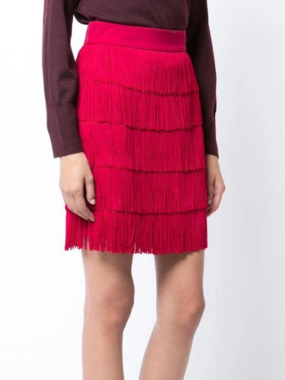 Shop Stella Mccartney Tassled Skirt In Red