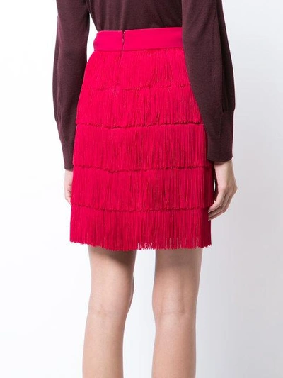 Shop Stella Mccartney Tassled Skirt In Red