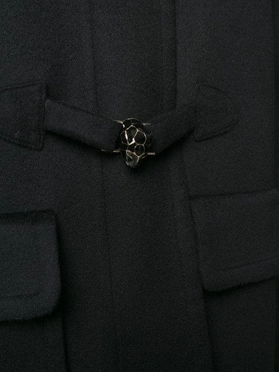 Shop Valentino Panther Duffle Coat - Black