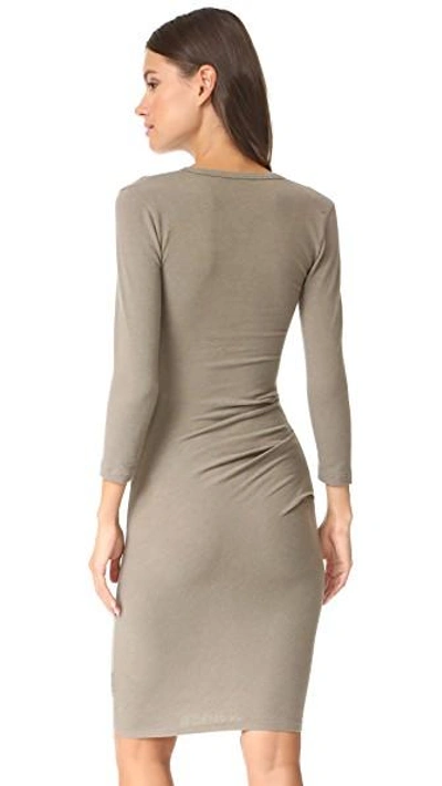 Shop James Perse Skinny Tucked Dress In Ammo