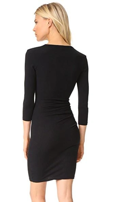 Shop James Perse Skinny Tucked Dress In True Black