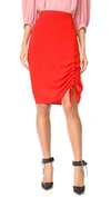 Alexis Ivy Crepe Ruched Skirt In Red