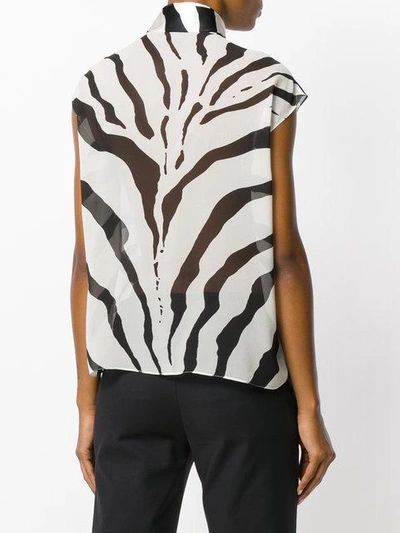 Shop Lanvin Graphic Stripe Blouse - Neutrals In Nude & Neutrals