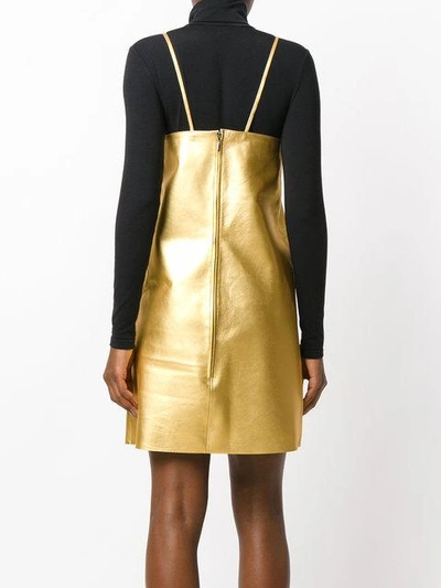 Shop Manokhi V-neck Dress - Farfetch In Gold
