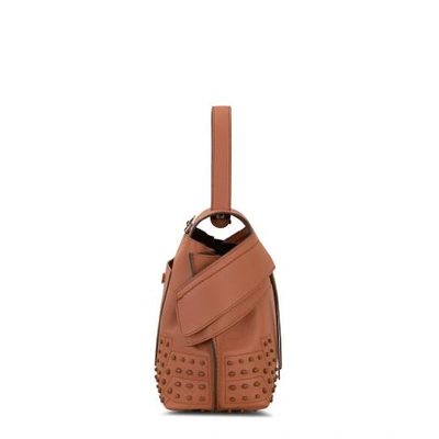 Shop Tod's Wave Bag Small In Brown