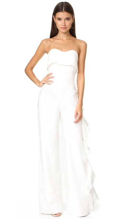 Alexis Jara Strapless Overlay Jumpsuit, White In Off White