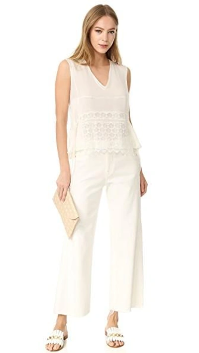 Shop Jenni Kayne Sleeveless Lace Overlay Top In Ivory