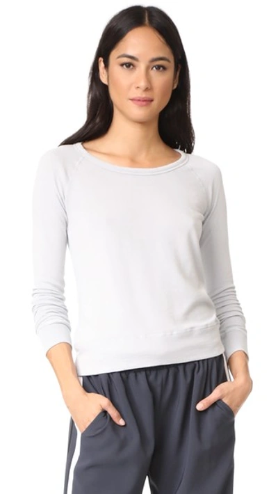 James Perse Classic Long Sleeve Raglan Sweatshirt In Vapor
