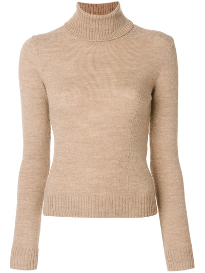 Stella Mccartney Roll-neck Wool-knit Sweater In Camel