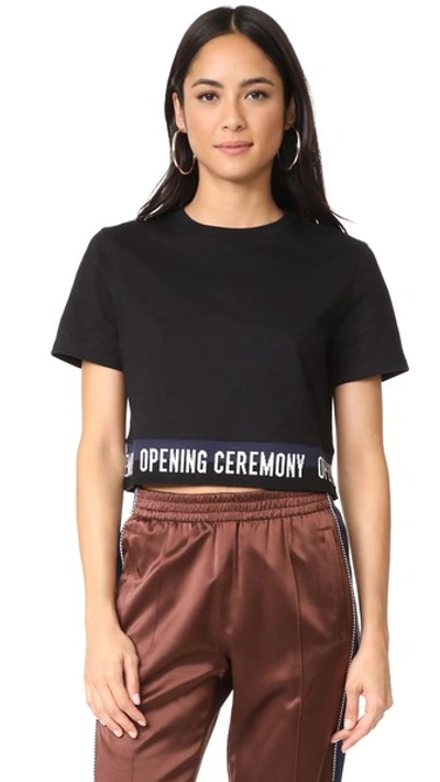 Shop Opening Ceremony Elastic Logo Tee In Black