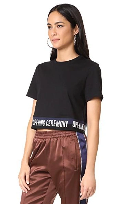 Shop Opening Ceremony Elastic Logo Tee In Black