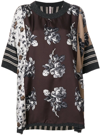 Antonio Marras Floral Embroidered Top In Brown