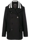 Givenchy Detachable-collar Wool-blend Felt Coat In Black