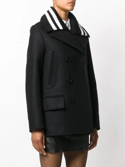 Shop Givenchy Ribbed Collar Coat