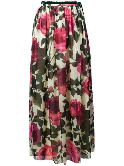 Blugirl Floral Print Pleated Skirt
