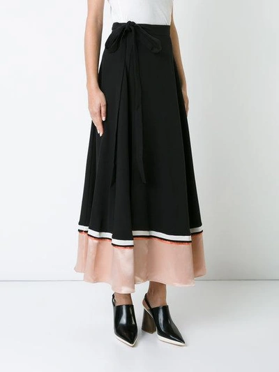 Shop Roksanda Full Panelled Skirt In Black