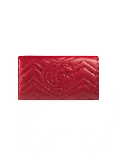 Shop Gucci Gg Marmont Continental Wallet In Red