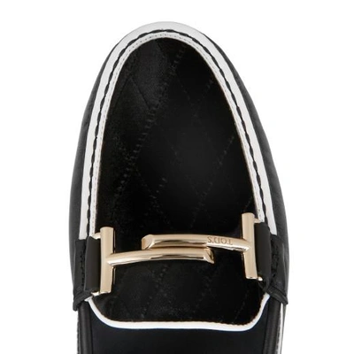 Shop Tod's Gommino Driving Shoes In Leather In Black/white