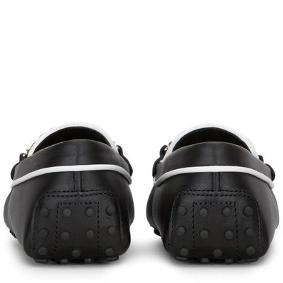 Shop Tod's Gommino Driving Shoes In Leather In Black/white