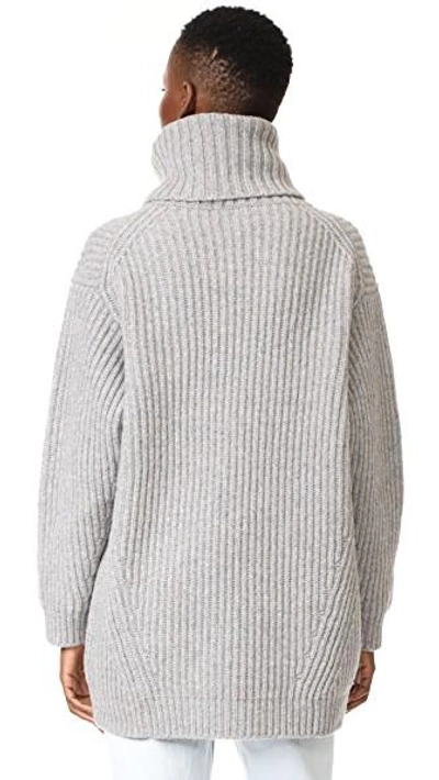 Shop Acne Studios Disa L Turtleneck Sweater In Pale Grey Melange