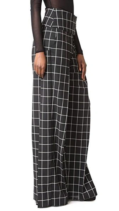 Shop Preen By Thornton Bregazzi Ida Trousers In Black/white Check