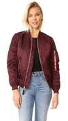 Alpha Industries Ma-1 Reversible Bomber Jacket In Maroon