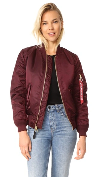 Alpha Industries Ma-1 Reversible Bomber Jacket In Maroon | ModeSens