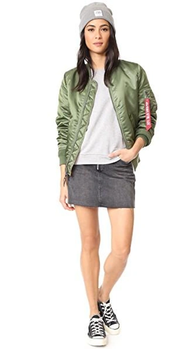 Shop Alpha Industries Ma-1 Reversible Bomber Jacket In Sage Green