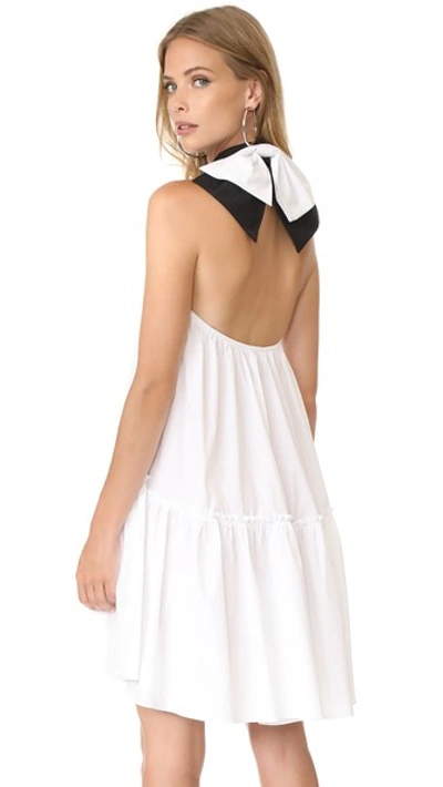 Caroline Constas Bo Dress In White/black