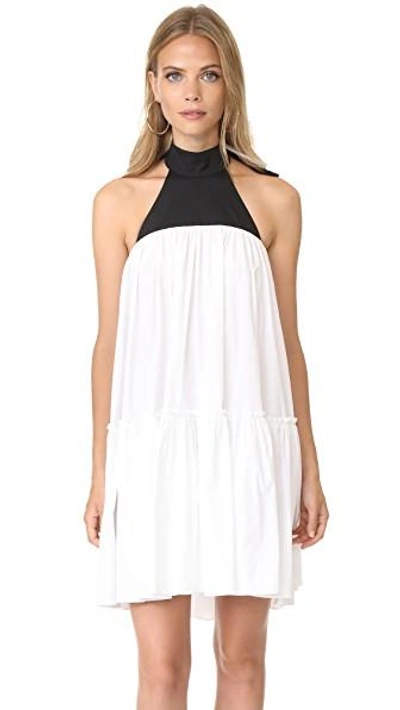 Shop Caroline Constas Bo Dress In White/black