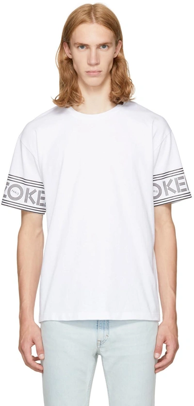 Kenzo White Logo Sport T-shirt In 01 White