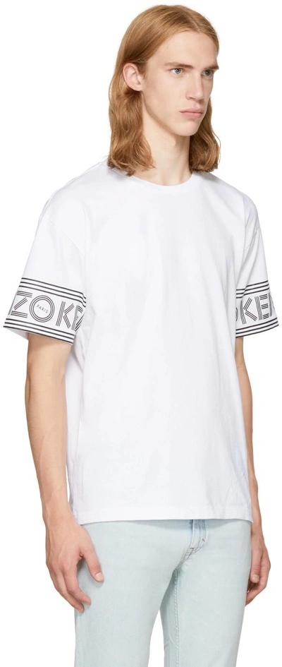 Kenzo White Logo Sport T-shirt In 01 White