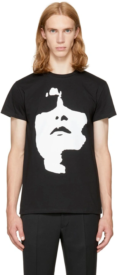 Shop Neil Barrett Black Big Face T-shirt In 524 Black/white