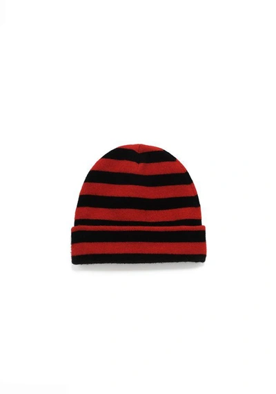 Shop Alexander Wang Striped Beanie In Red