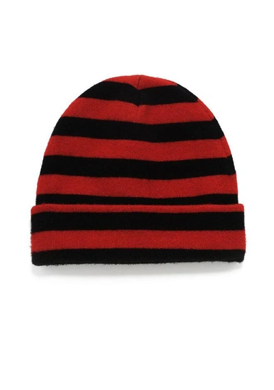 Shop Alexander Wang Striped Beanie In Red