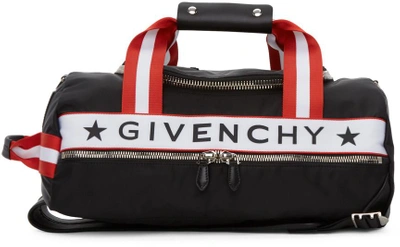 Shop Givenchy Black & Red Logo Webbing Backpack